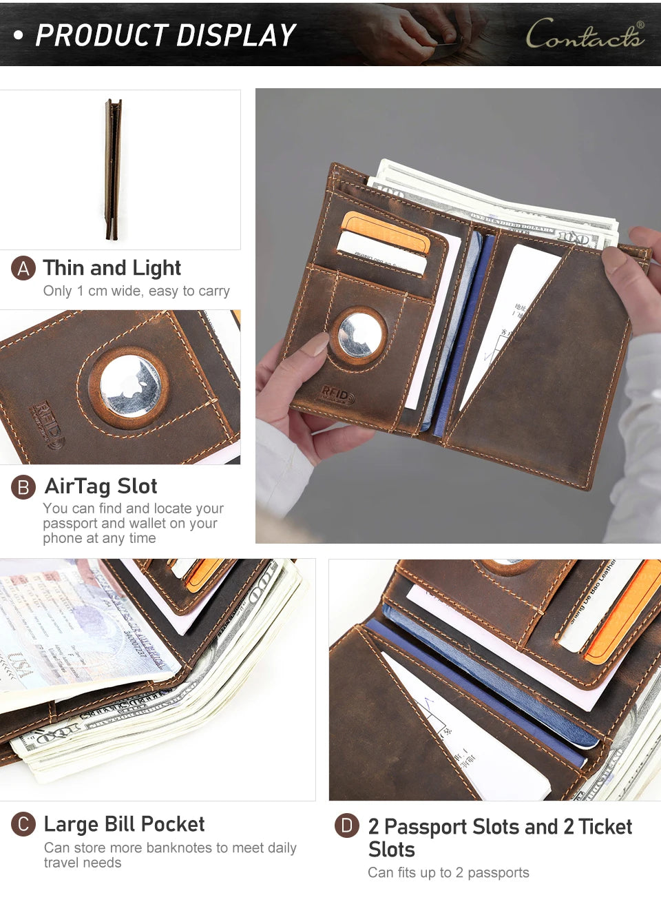 Porte-Passeport Cuir RFID