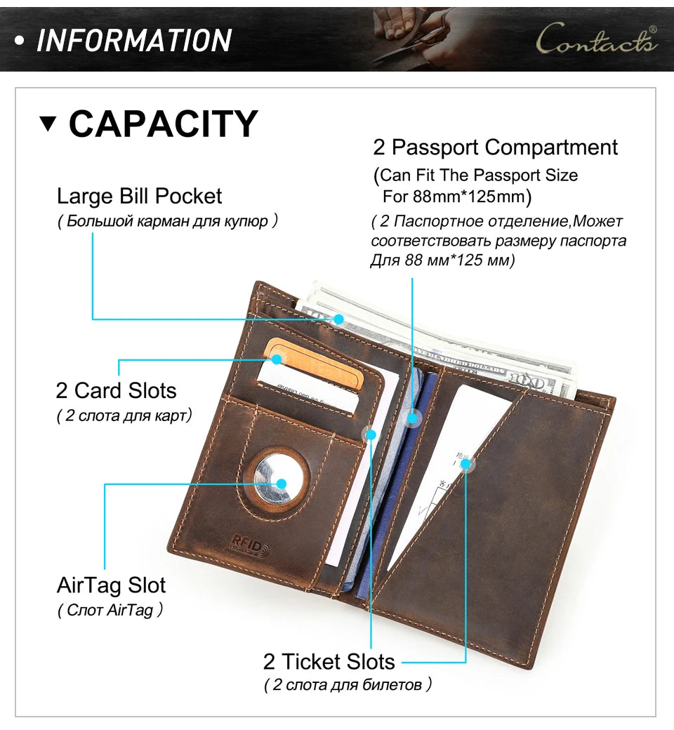 Porte-Passeport Cuir RFID